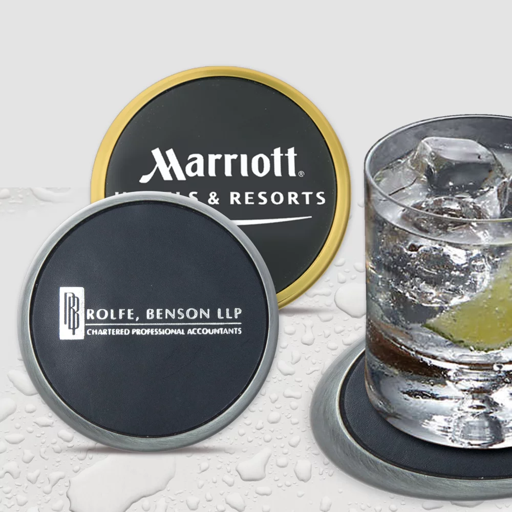 Sous-verre en cuir imprimé classique