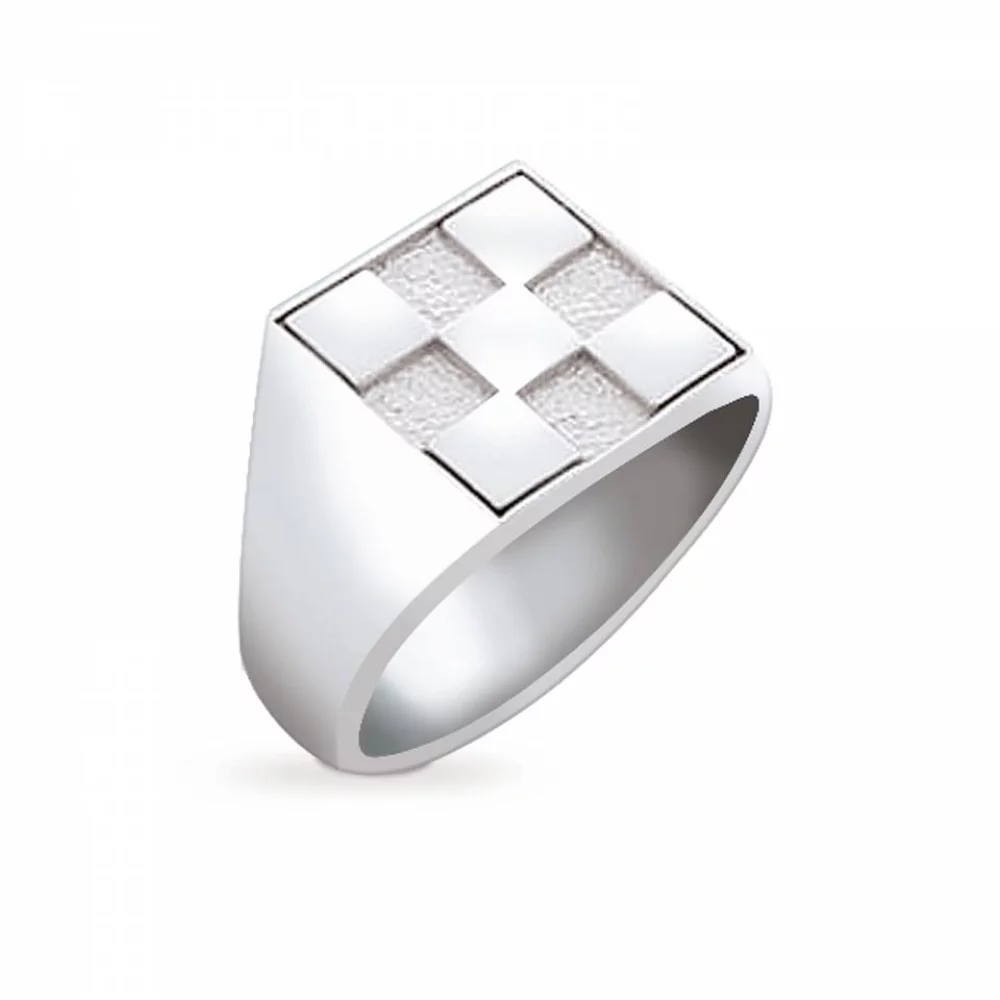 Sterling Silver Stock Square Men's Ring
