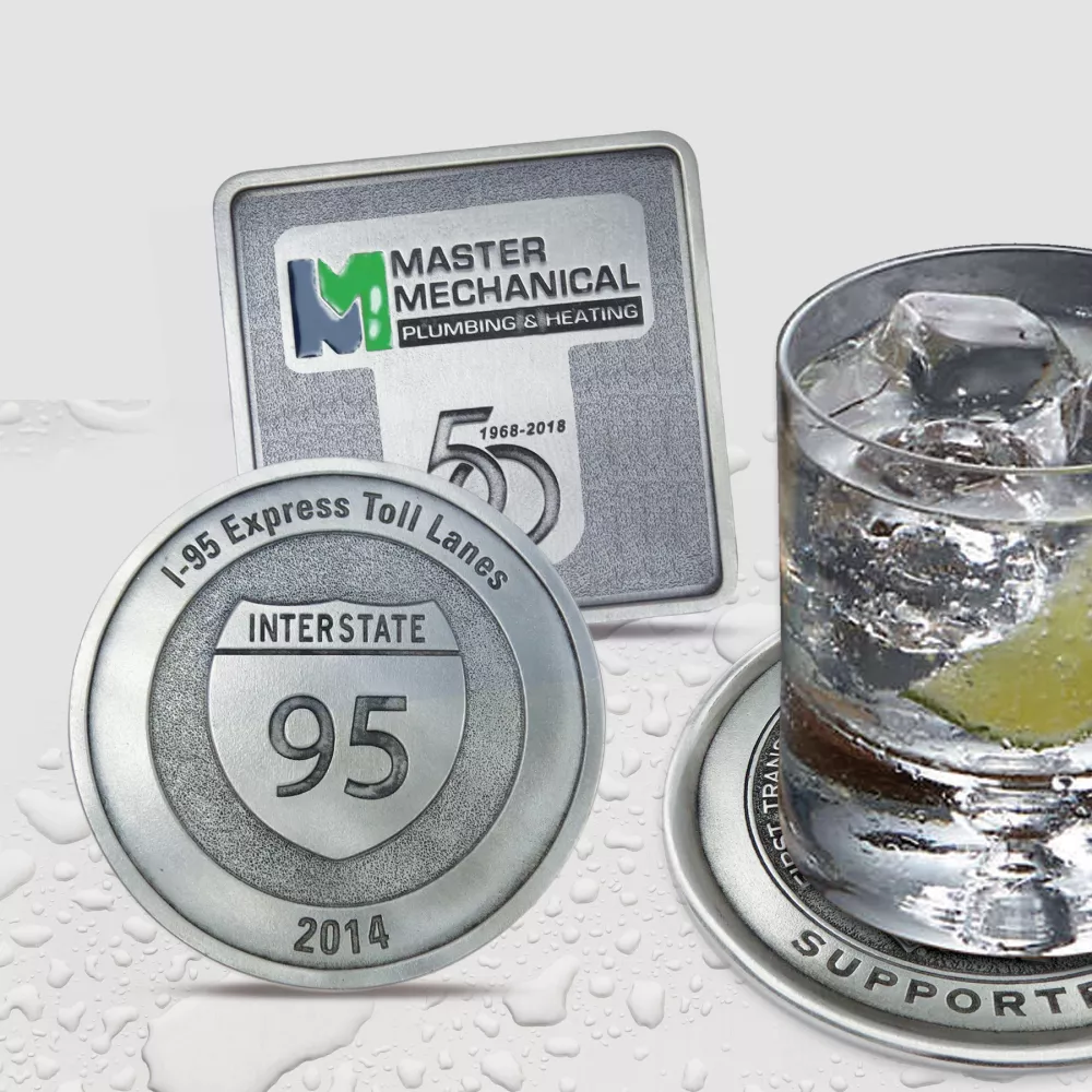 Sous-verre fini étain