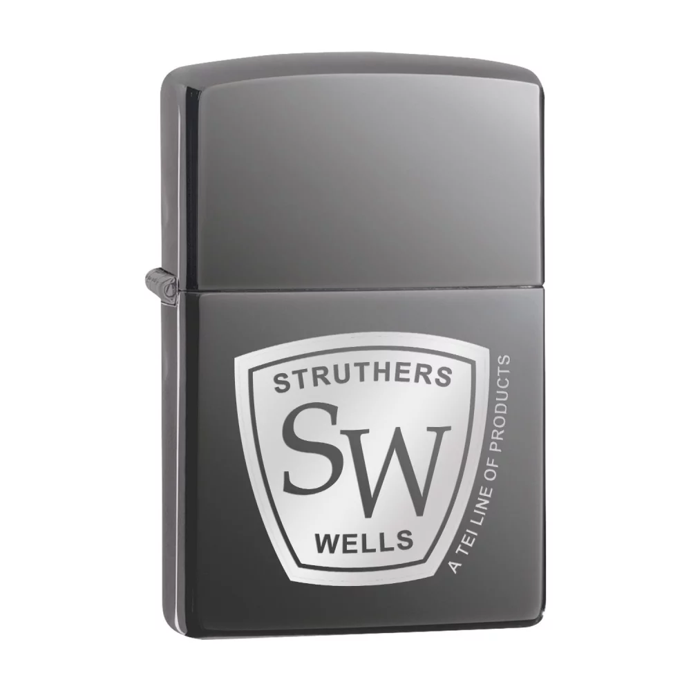 Briquet Zippo® Windproof noir classique à finition brillante High Polish Black Ice®