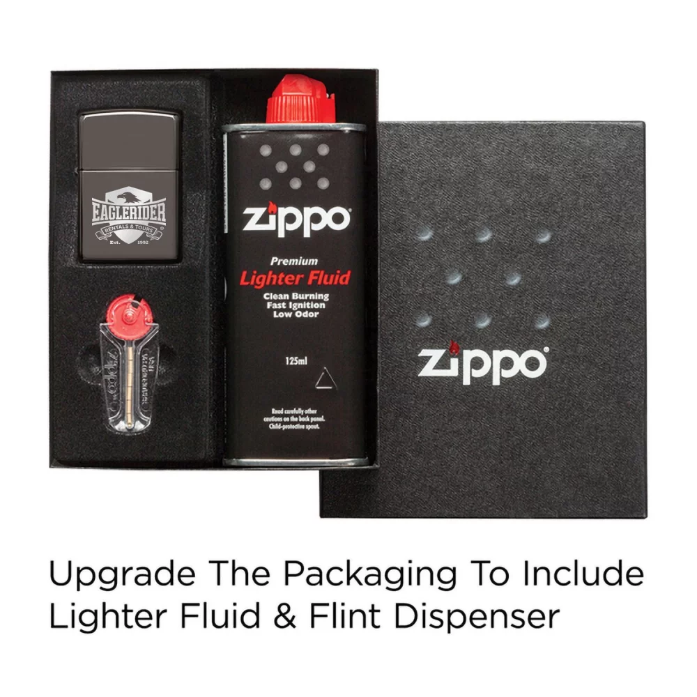 Briquet Zippo® Windproof noir classique à finition brillante High Polish Black Ice®
