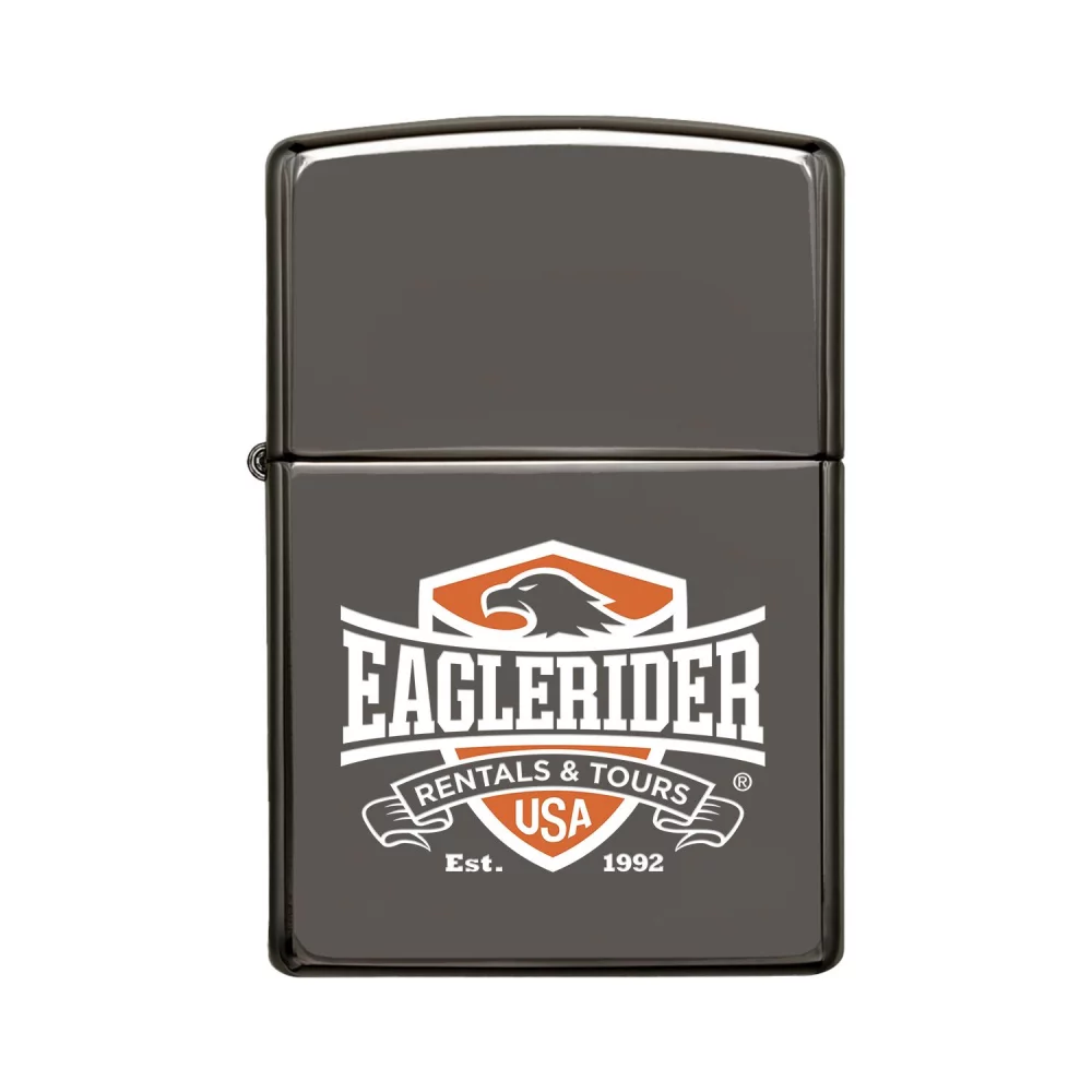 Briquet Zippo® Windproof noir classique à finition brillante High Polish Black Ice®
