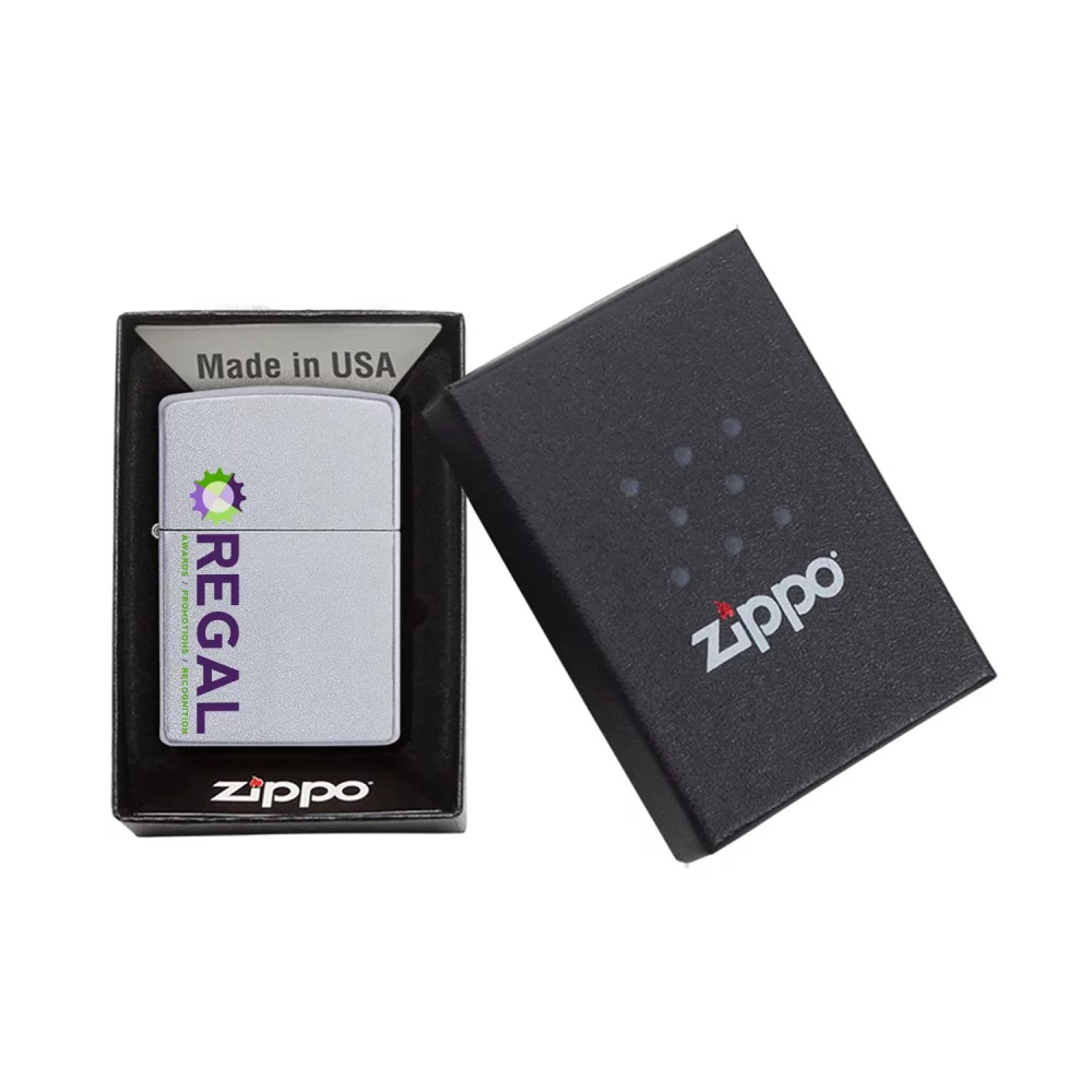 Briquet Zippo® coupe-vent en chrome satiné