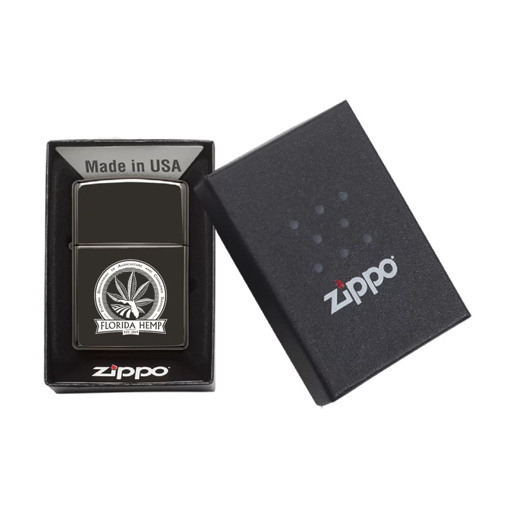 Briquet Zippo® coupe-vent noir hautement poli