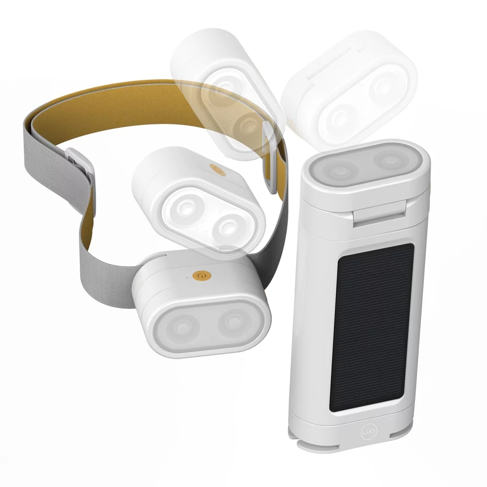 Lampe frontale et lampe de poche solaire 2-en-1 Luci Beam
