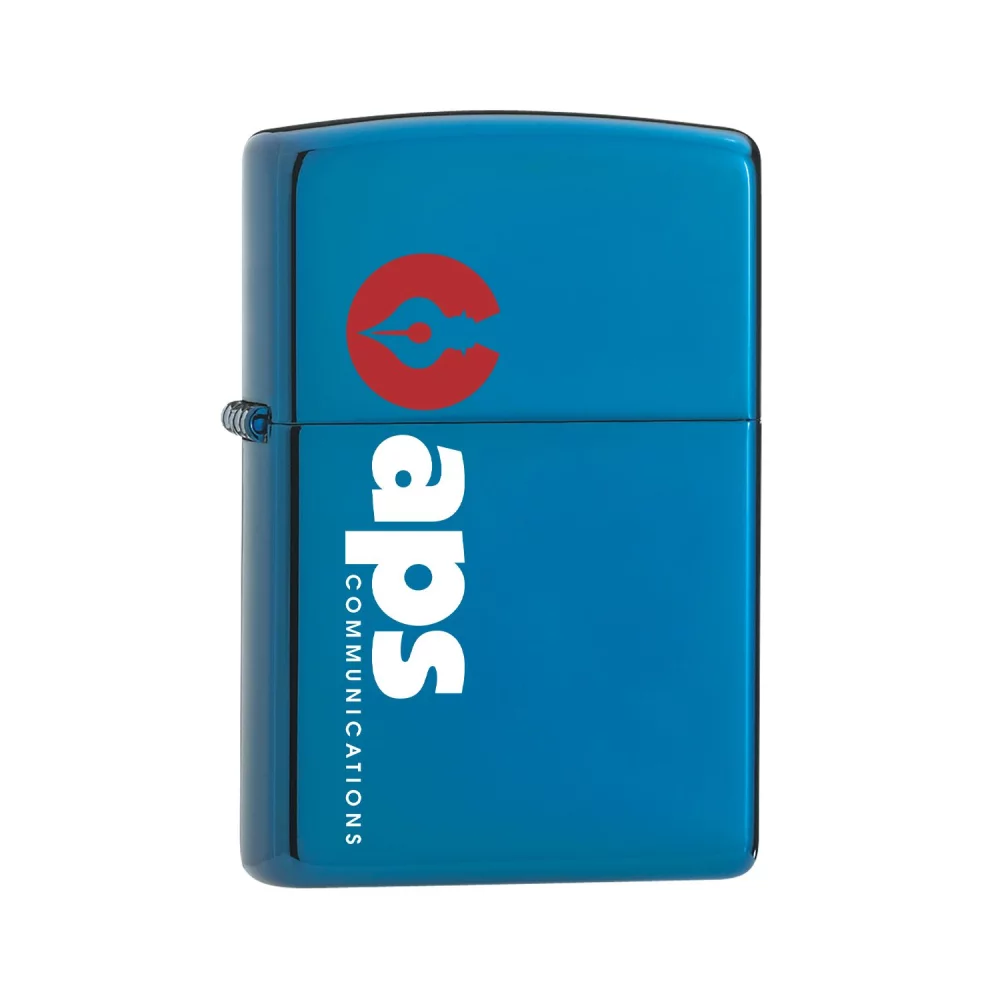 Briquet coupe-vent Zippo® bleu poli de haute qualité