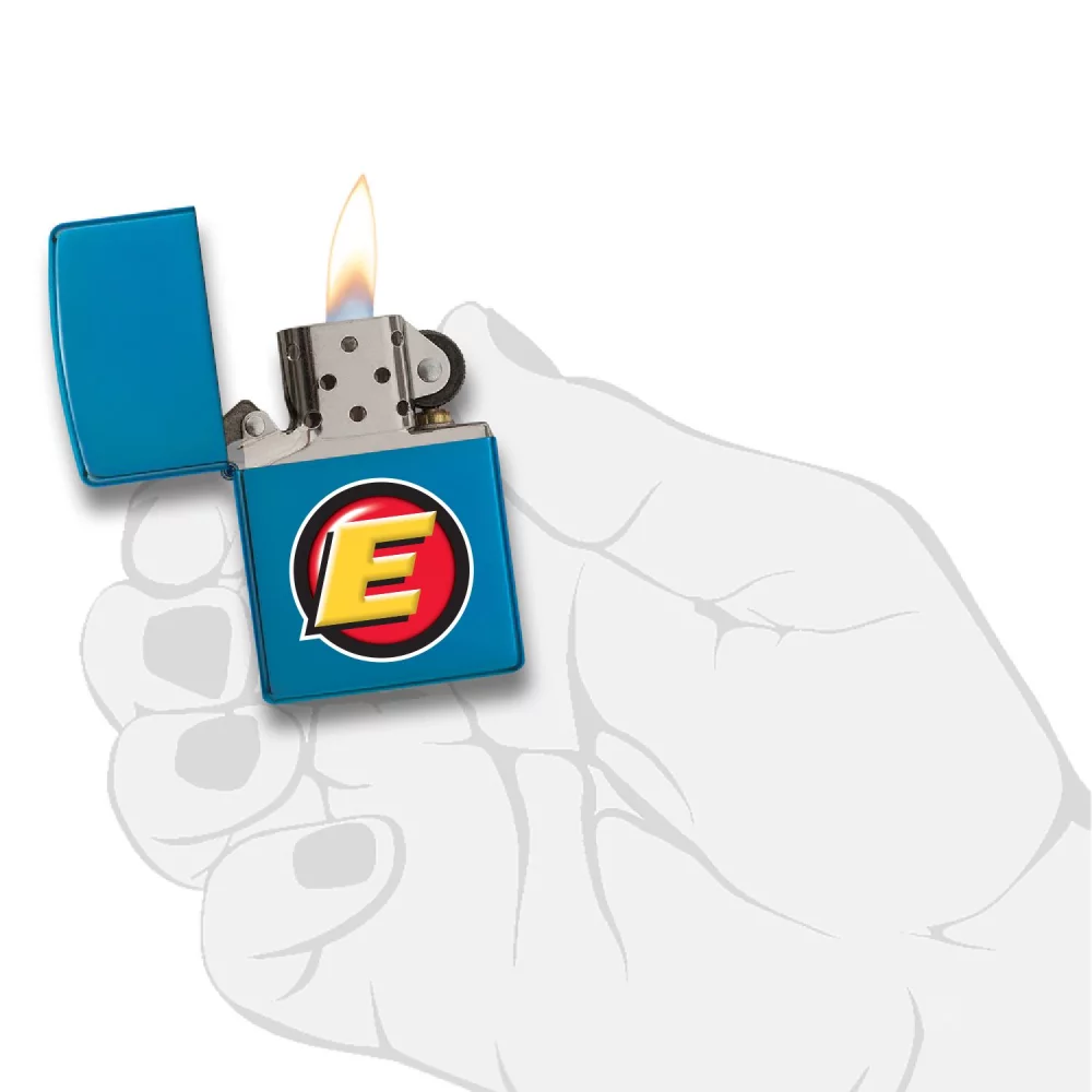 Briquet coupe-vent Zippo® bleu poli de haute qualité