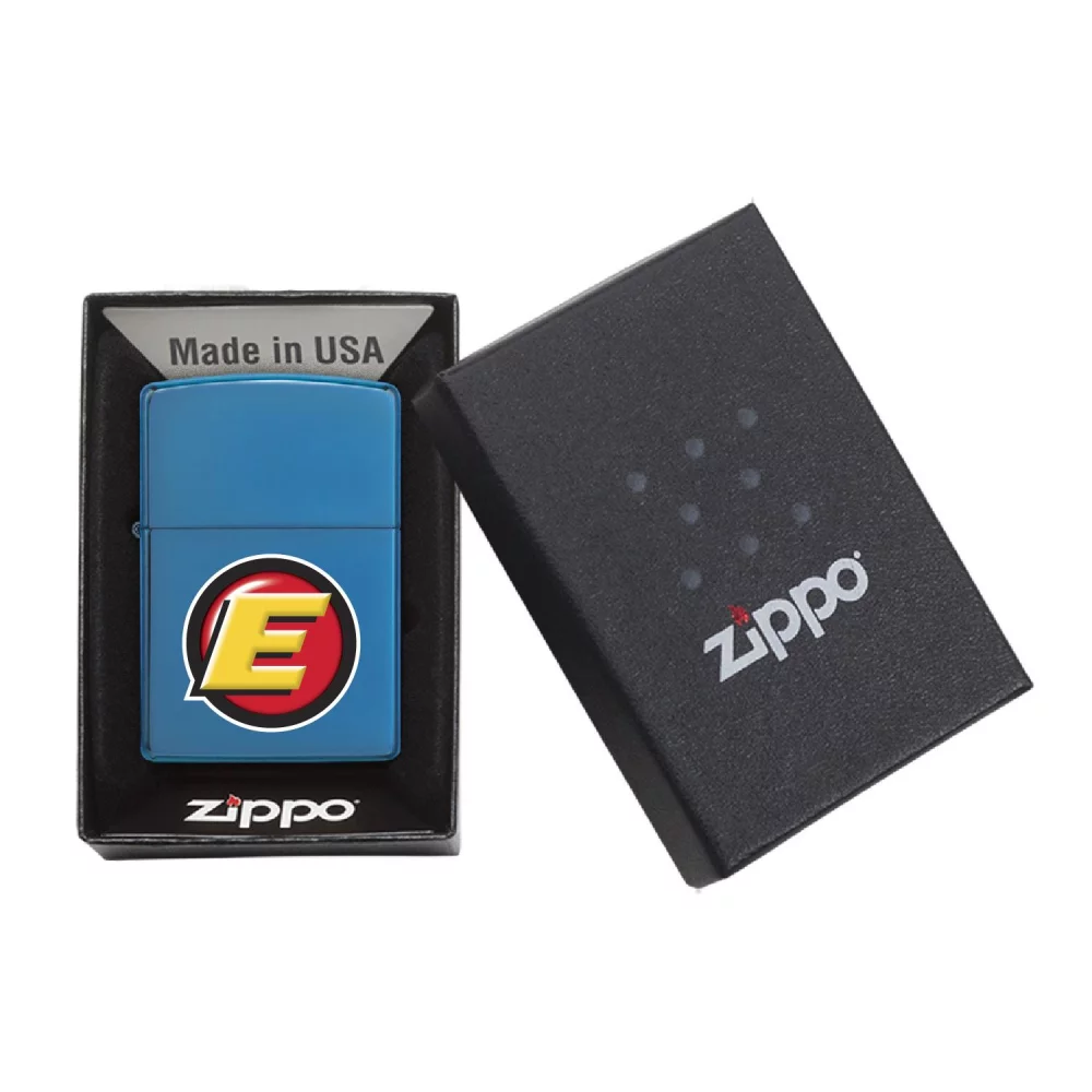 Briquet coupe-vent Zippo® bleu poli de haute qualité