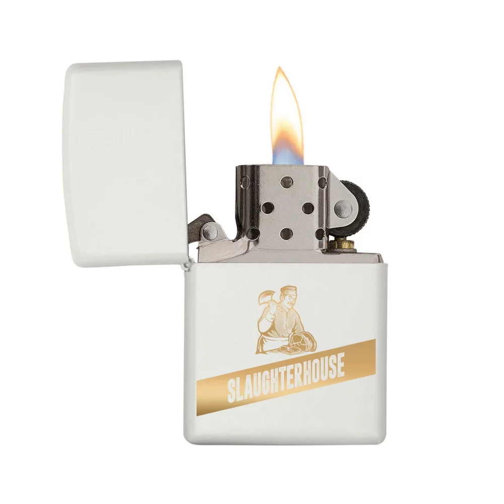 Briquet Zippo® blanc mat coupe-vent