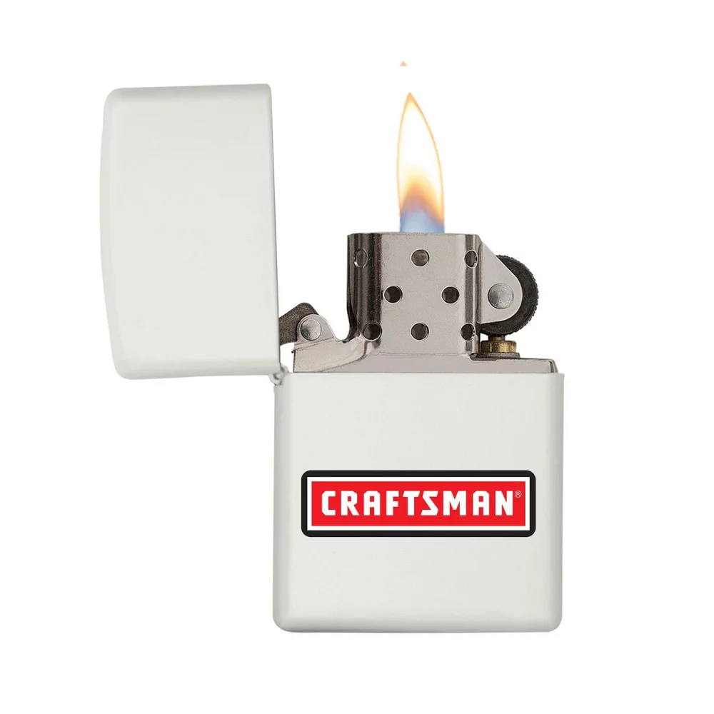Briquet Zippo® blanc mat coupe-vent
