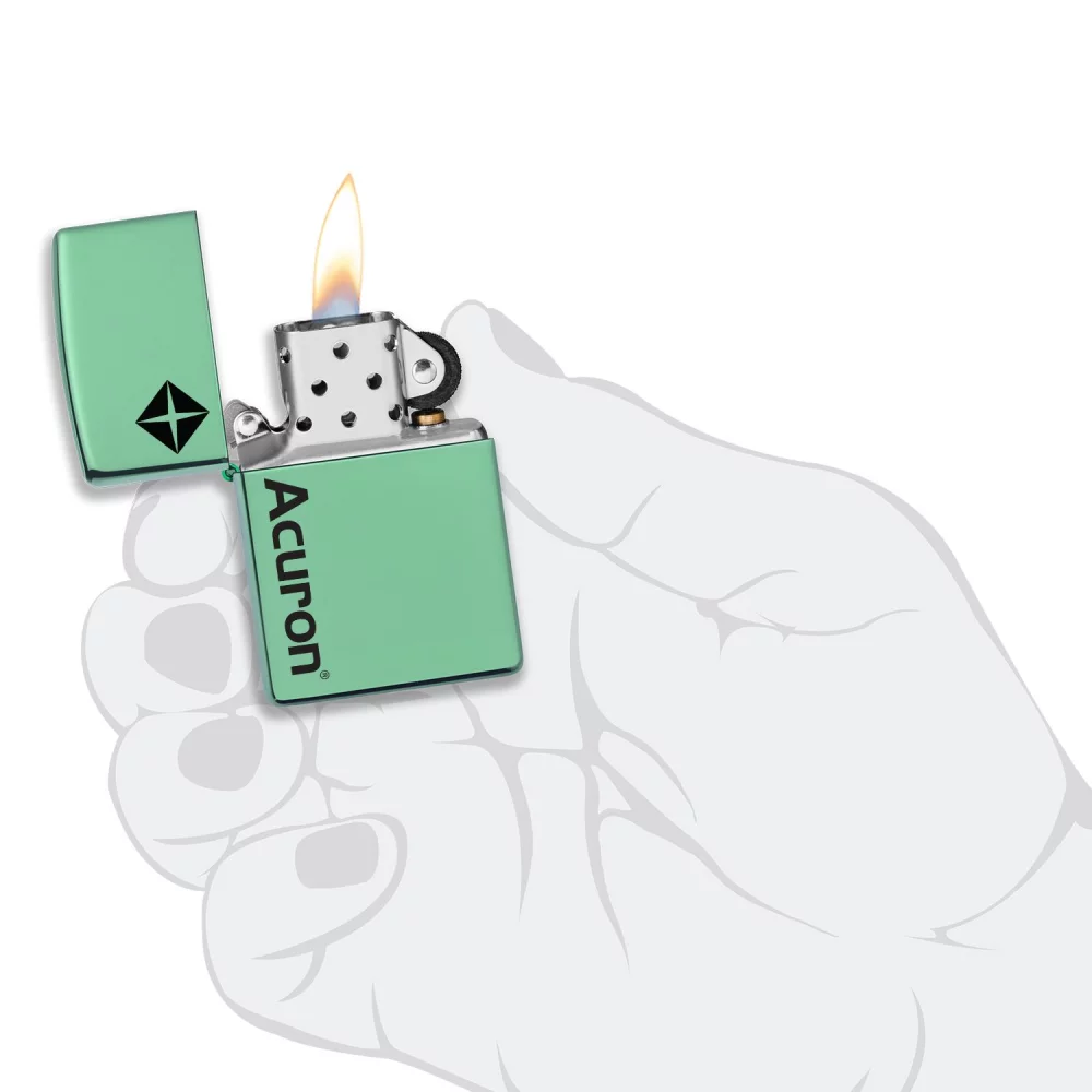 Briquet Zippo® coupe-vent vert hautement poli