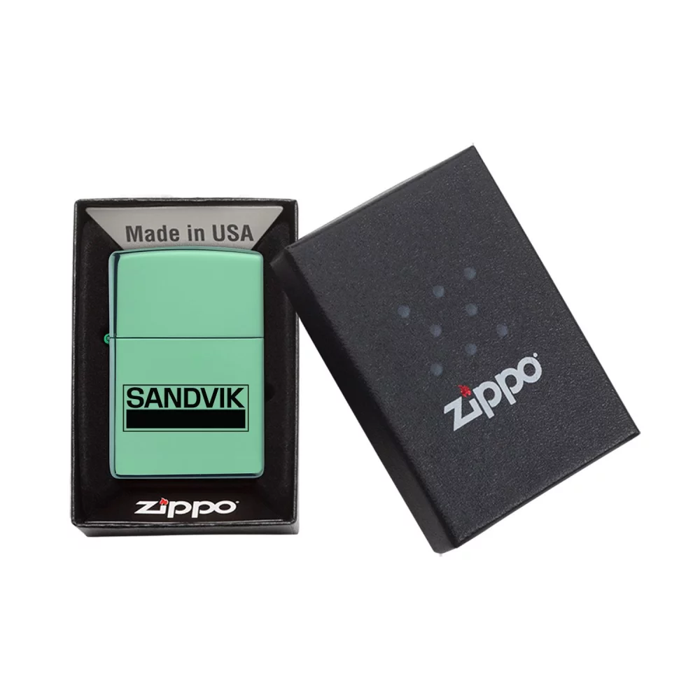 Briquet Zippo® coupe-vent vert hautement poli