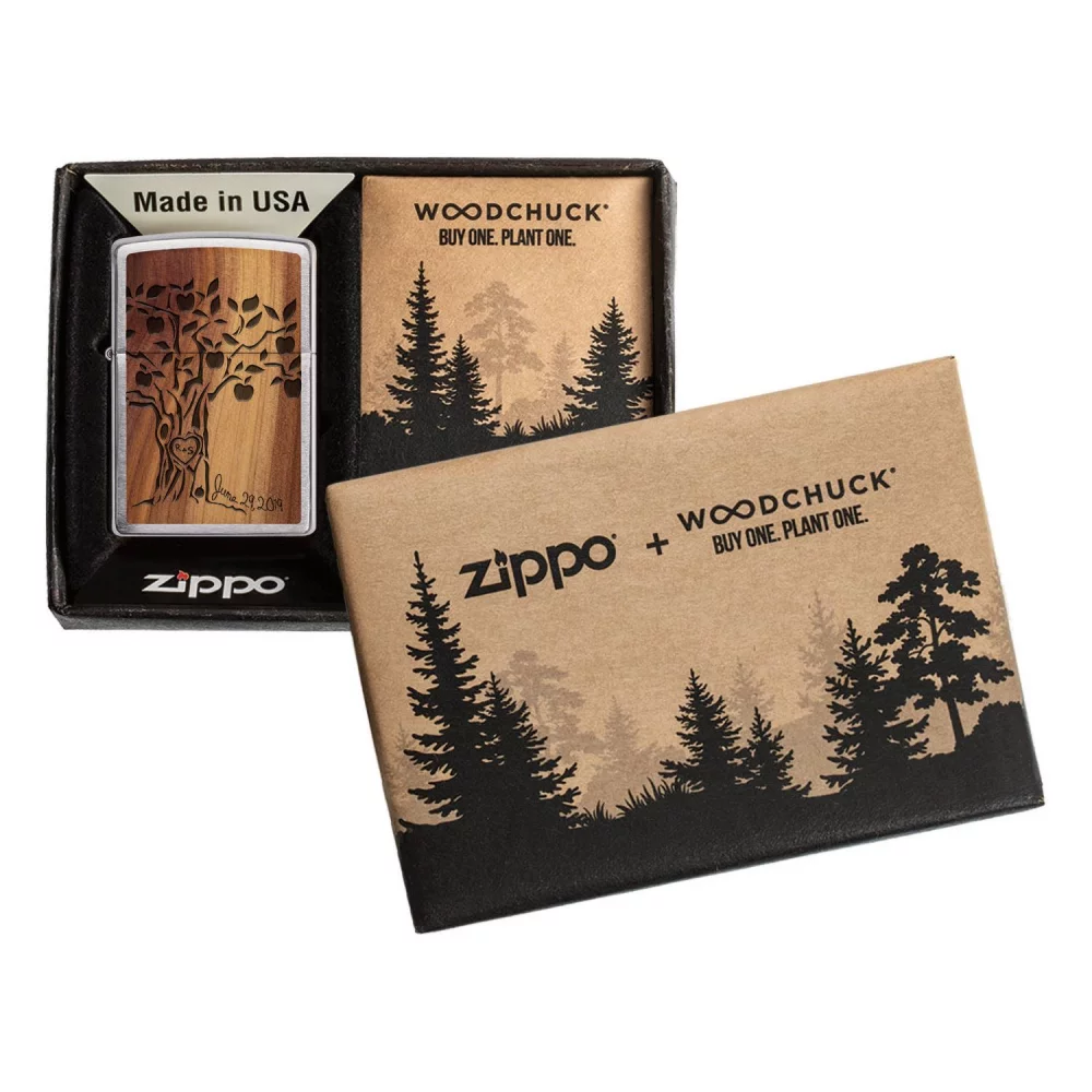 Briquet coupe-vent Zippo® Woodchuck USA en cèdre