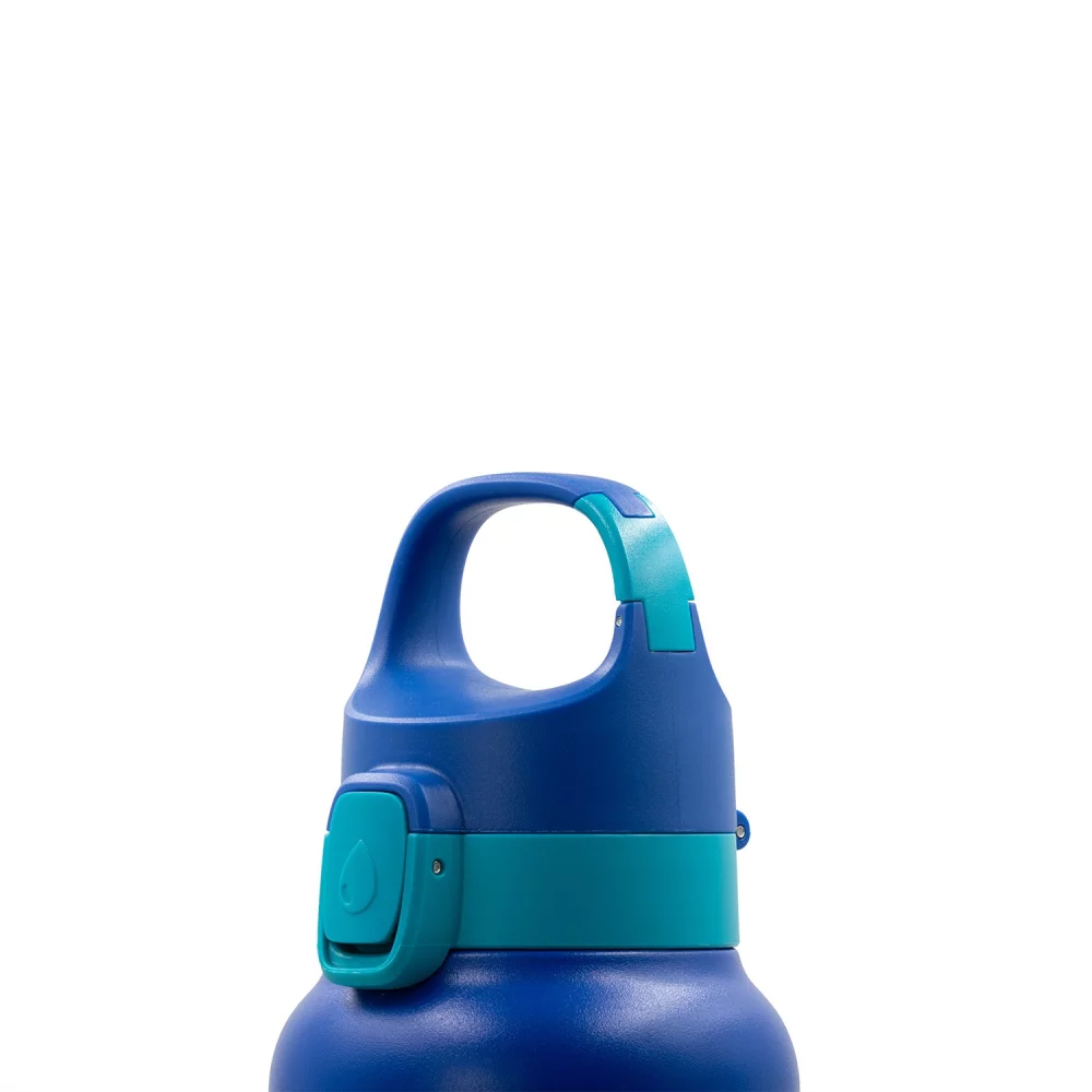 Bouteille d'eau isolée Vapur® Chill 20 oz bleu amiral avec finitions en turquoise Malibu