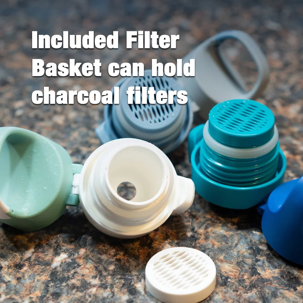 Bouteille d'eau isolée Vapur® Chill 20 oz bleu amiral avec finitions en turquoise Malibu