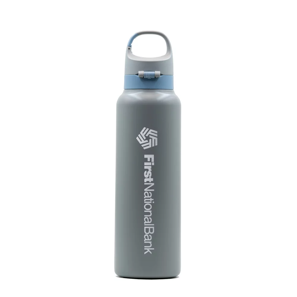 Vapur® Chill 20oz Insulated Water Bottle Graphite Grey with Blue Steel Trim