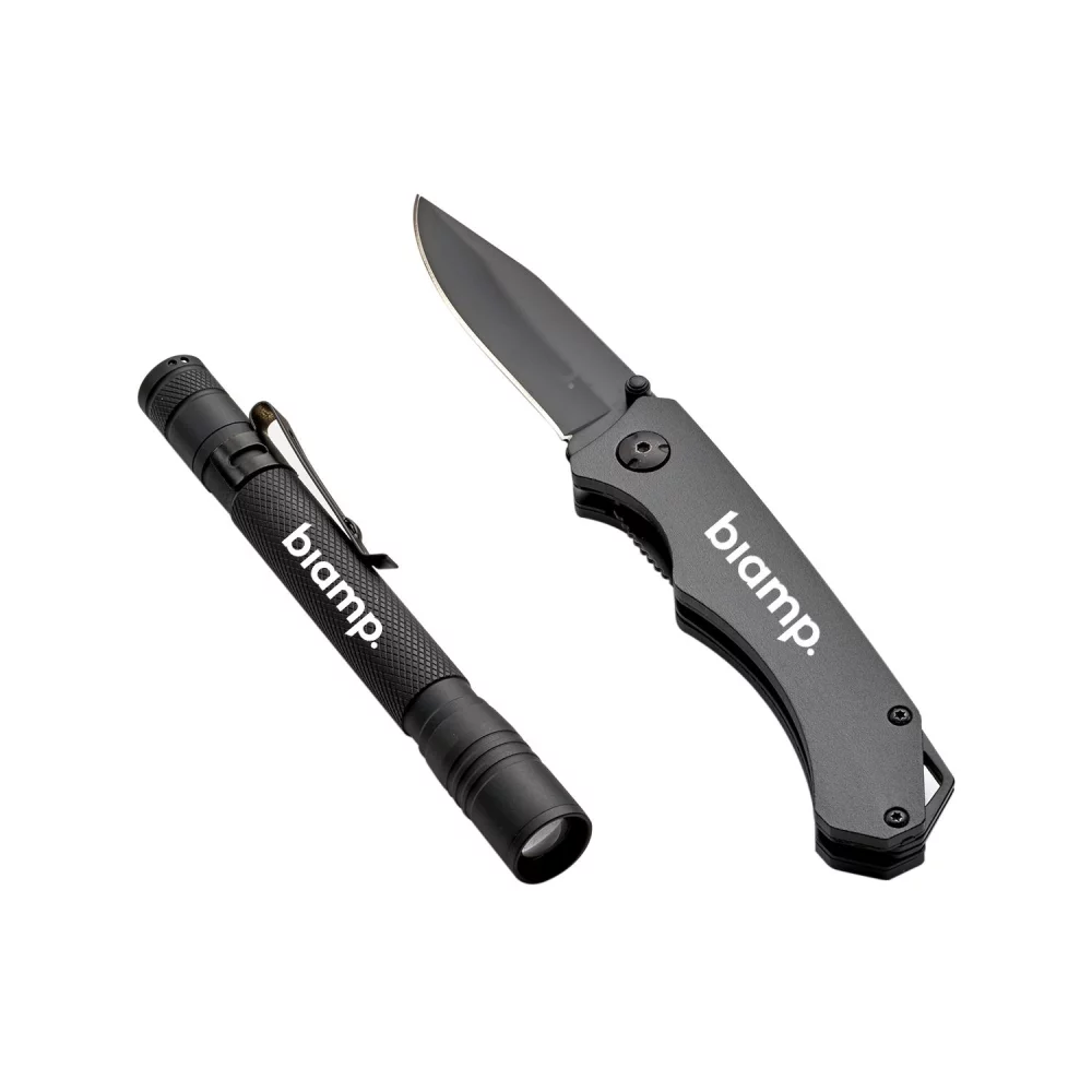 Ensemble de couteau de poche et de lampe Cedar Creek® RAVEN.