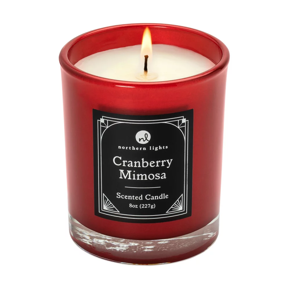 Ensemble cadeau Zippo® Candy Apple Red avec allume-bougie rechargeable et bougie Cranberry Mimosa de 8 oz