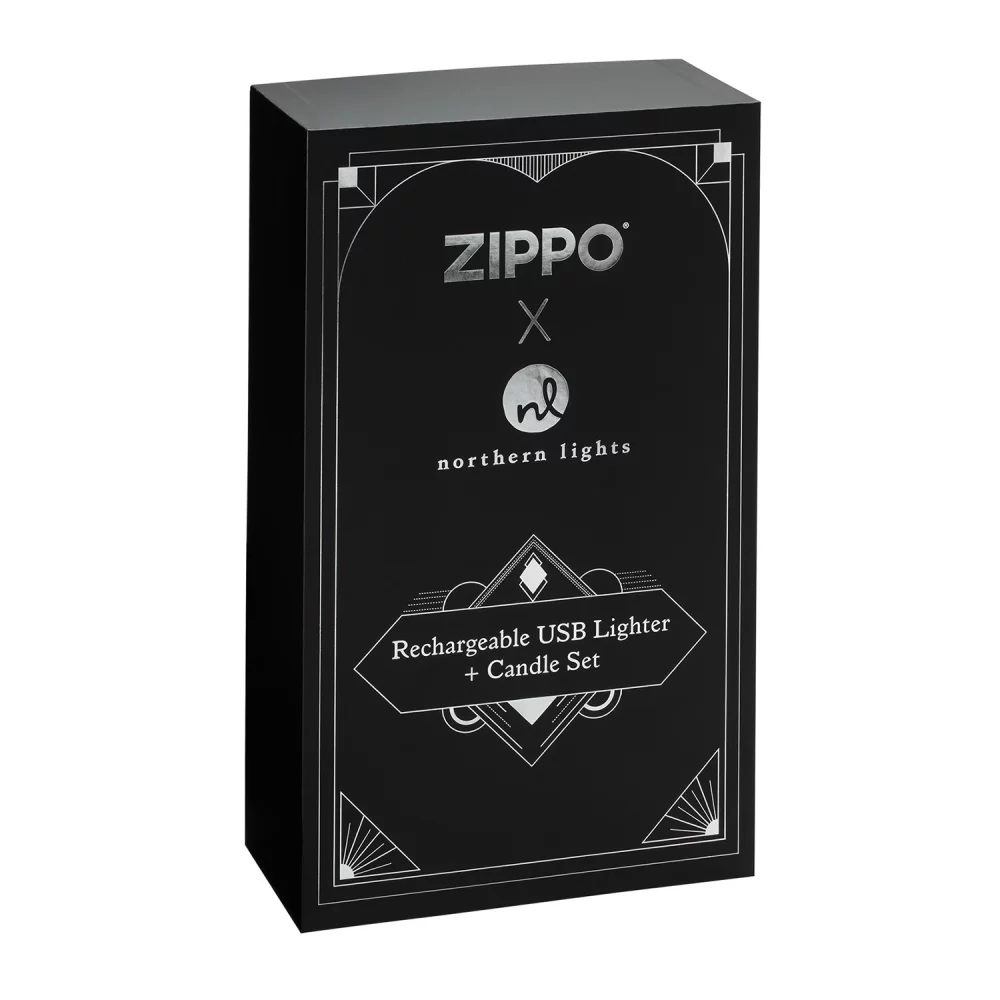 Ensemble cadeau allume-bougie rechargeable Zippo® Rose Gold et bougie de champagne de 8 oz
