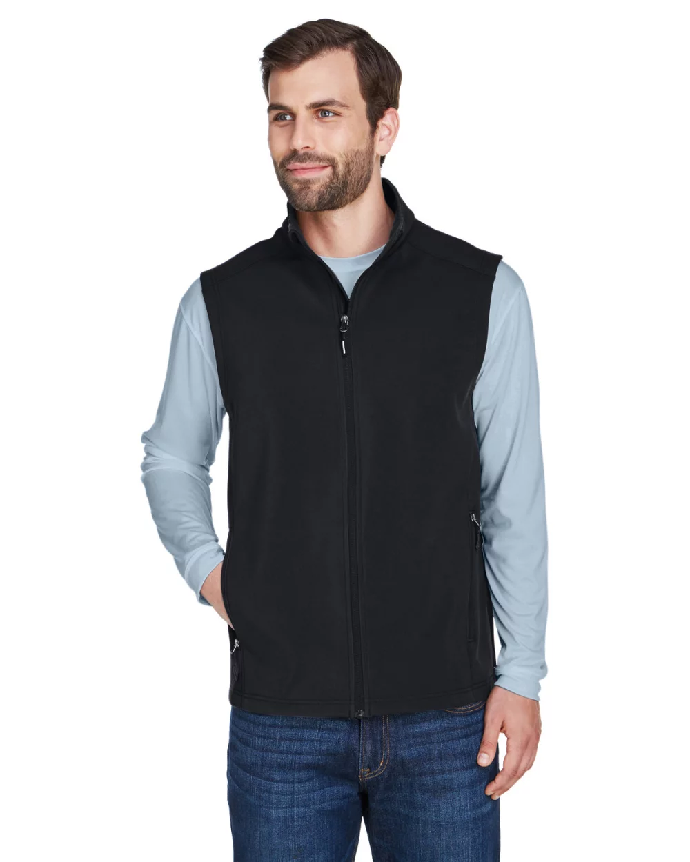 Veste sans manches en molleton à deux couches et coquille souple liée CORE 365 pour hommes.