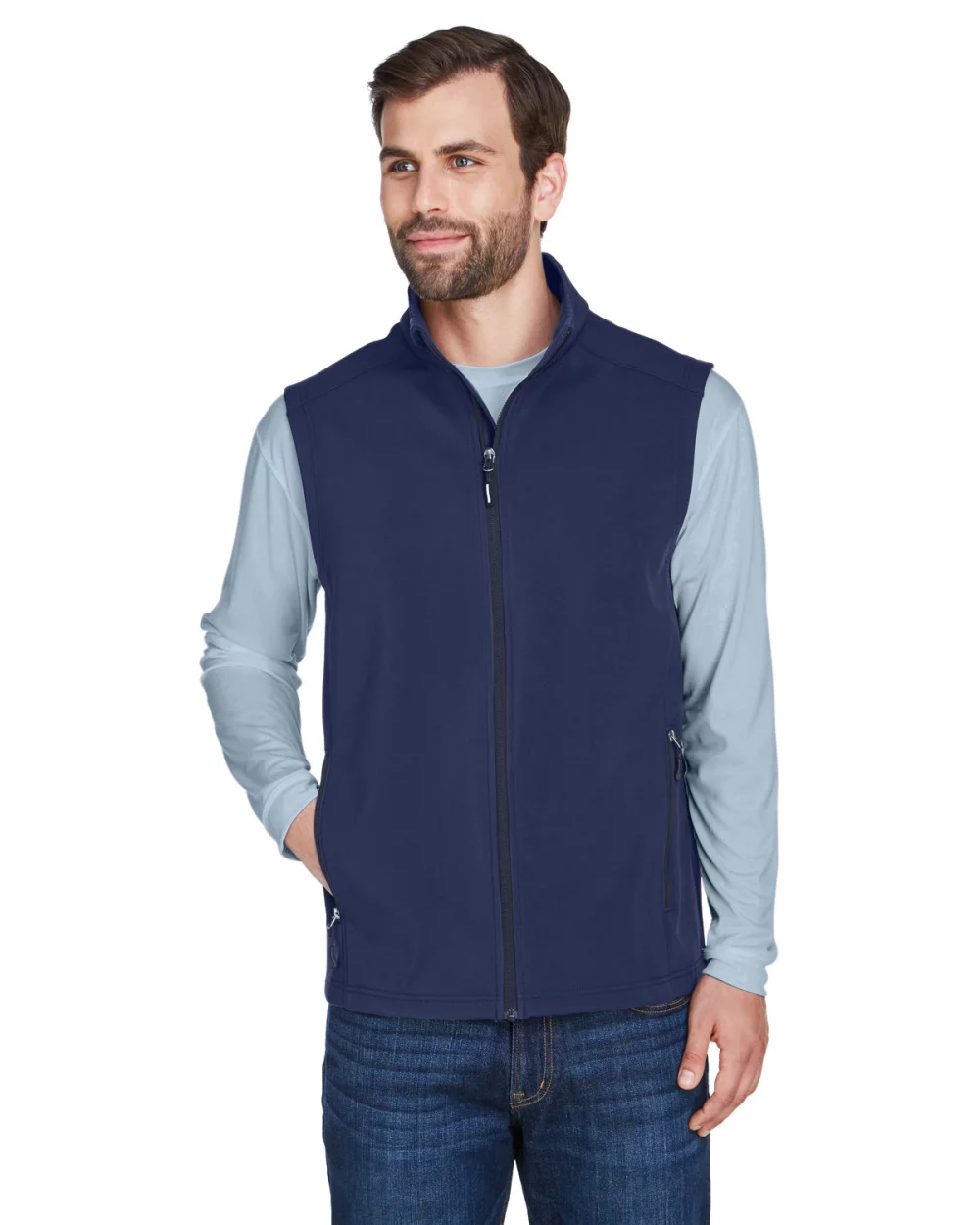 Veste sans manches en molleton à deux couches et coquille souple liée CORE 365 pour hommes.