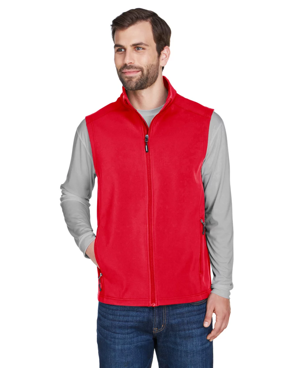 Veste sans manches en molleton à deux couches et coquille souple liée CORE 365 pour hommes.
