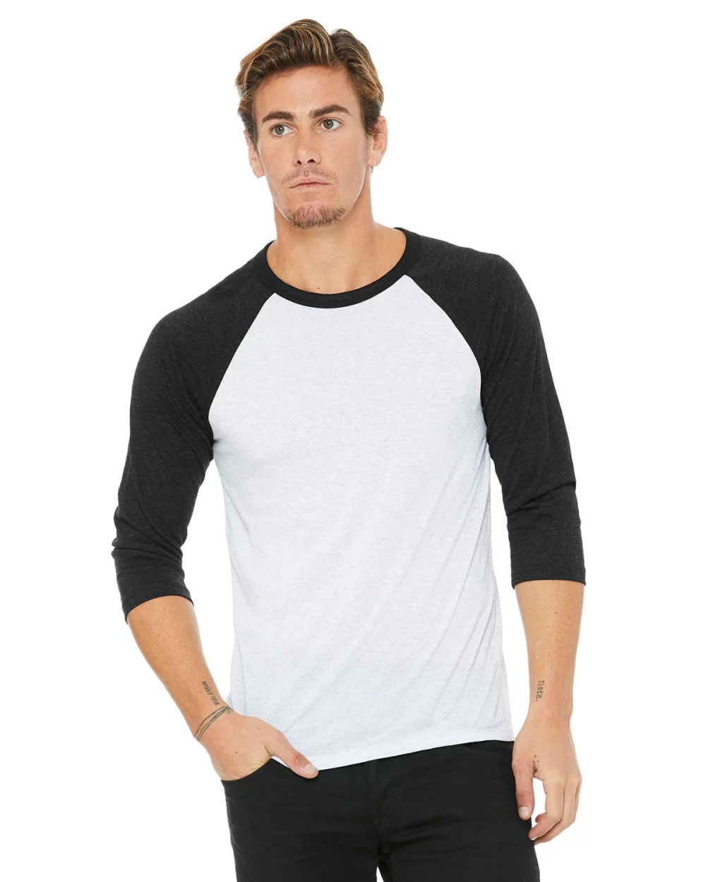 BELLA+CANVAS Unisex Three-Quarter Sleeve Baseball T-Shirt
