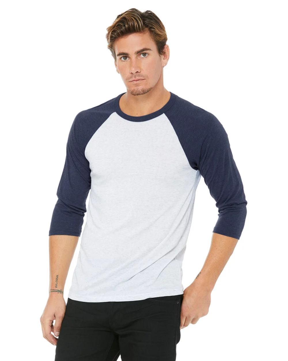 BELLA+CANVAS Unisex Three-Quarter Sleeve Baseball T-Shirt