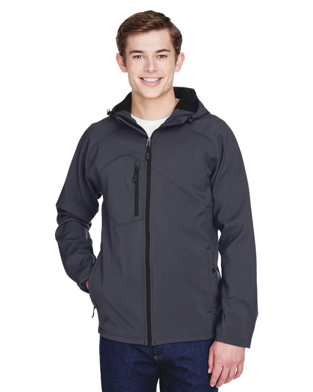 NORTH END Men's Prospect Two-Layer Fleece Bonded Soft Shell Hooded Jacket