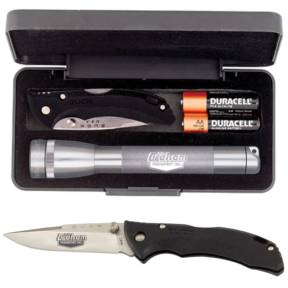 "AA" Mini Maglite® With Buck® "Bantam Bbw" Knife