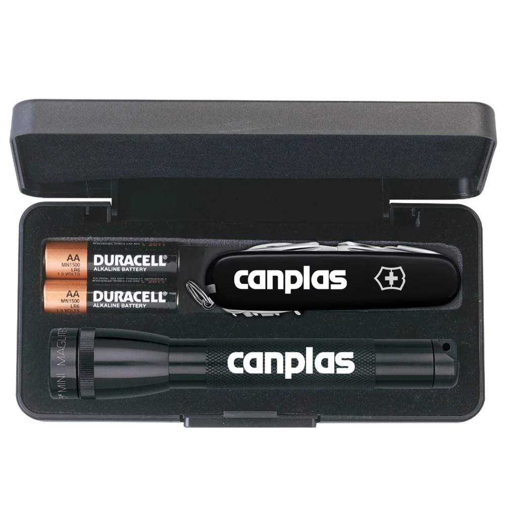 Mini Maglite® avec grand couteau suisse Victorinox®