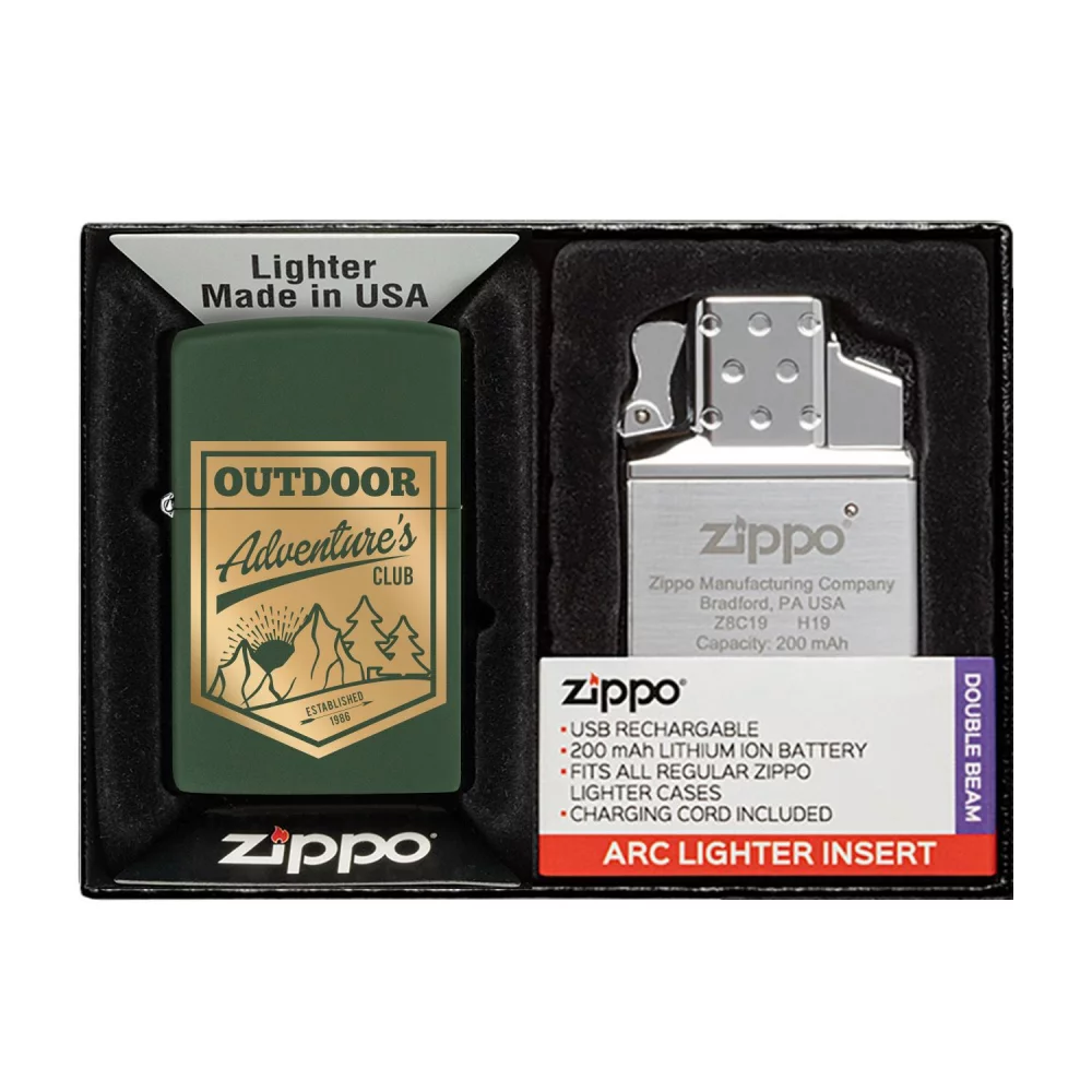 Ensemble cadeau comprenant un briquet Zippo® et un insert de briquet électrique rechargeable