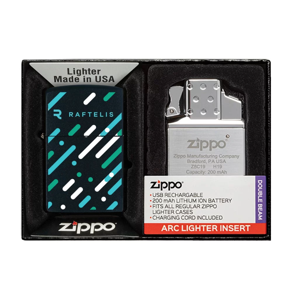 Ensemble cadeau comprenant un briquet Zippo® et un insert de briquet électrique rechargeable