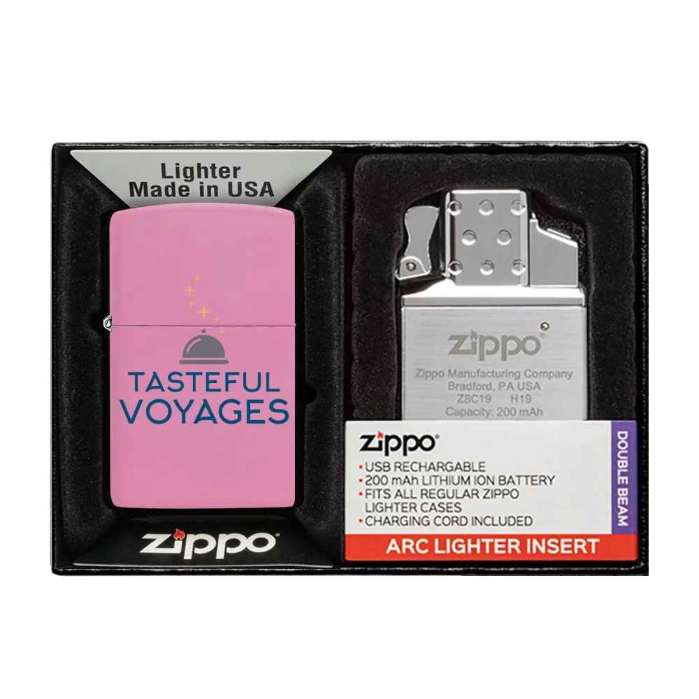 Ensemble cadeau comprenant un briquet Zippo® et un insert de briquet électrique rechargeable