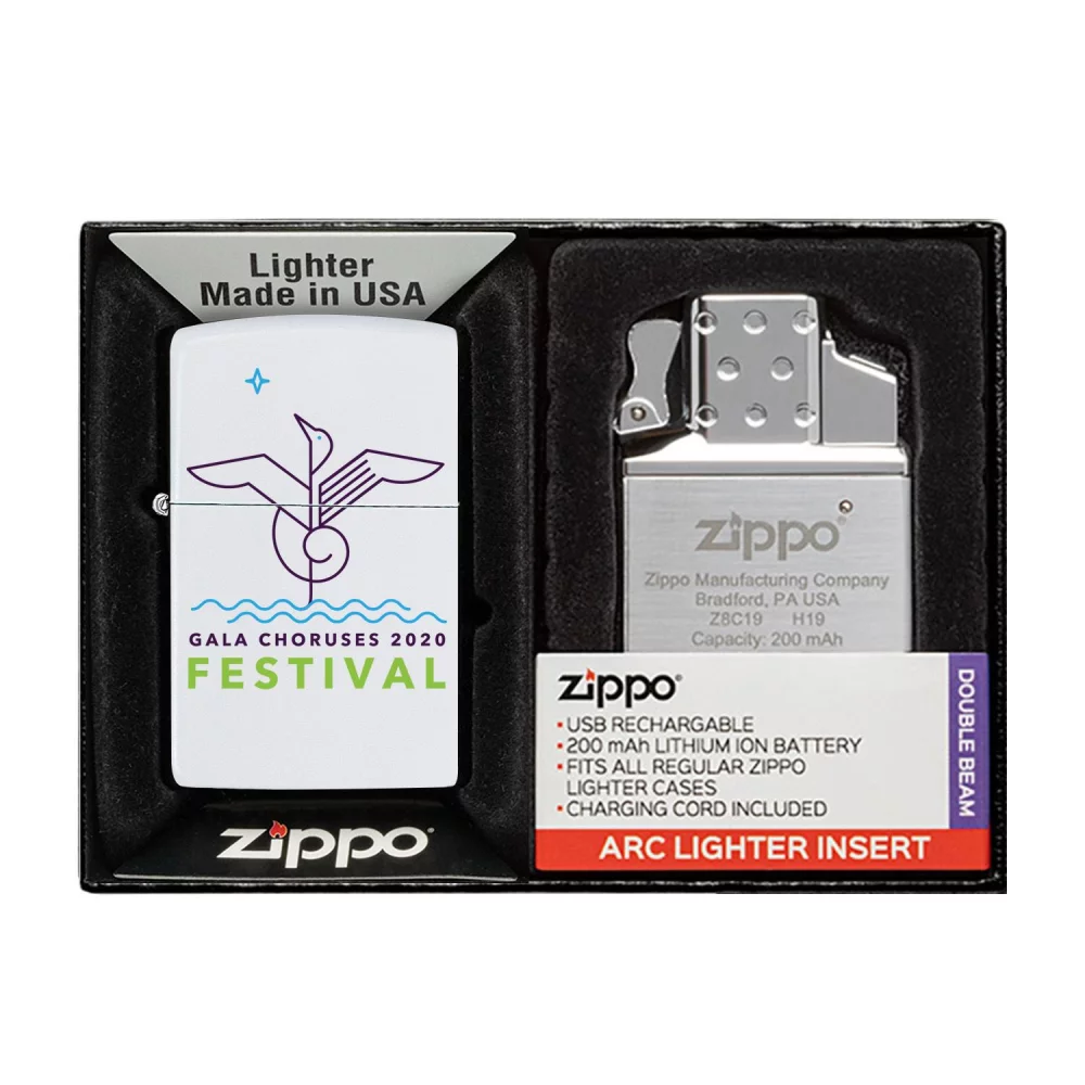 Ensemble cadeau comprenant un briquet Zippo® et un insert de briquet électrique rechargeable