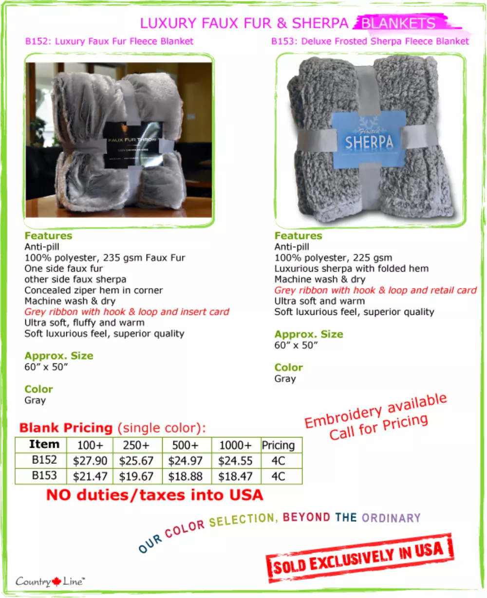 Deluxe Frosted Sherpa Fleece Blankets