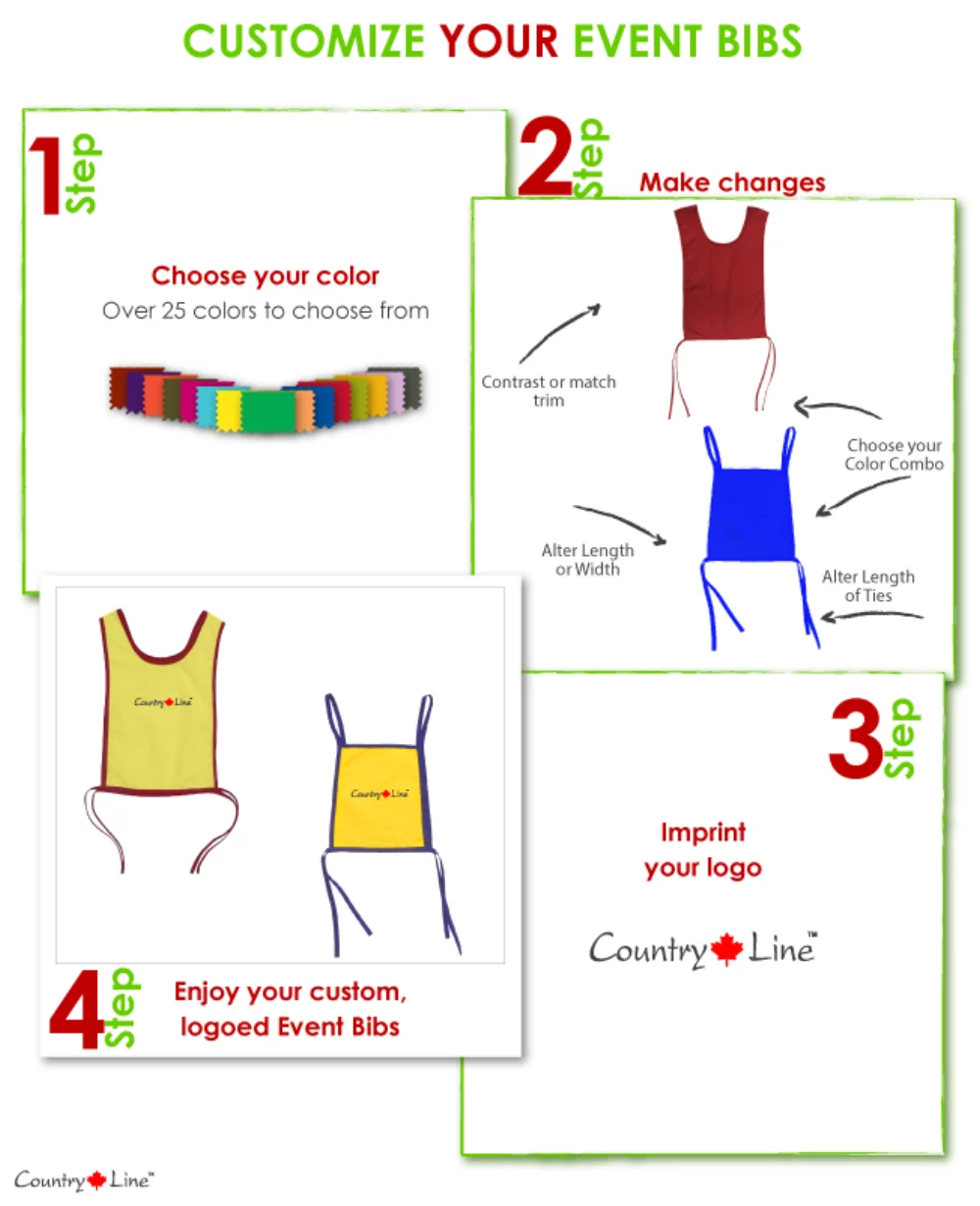 Canadian Made Premium Youth Event Bib with shoulder loop