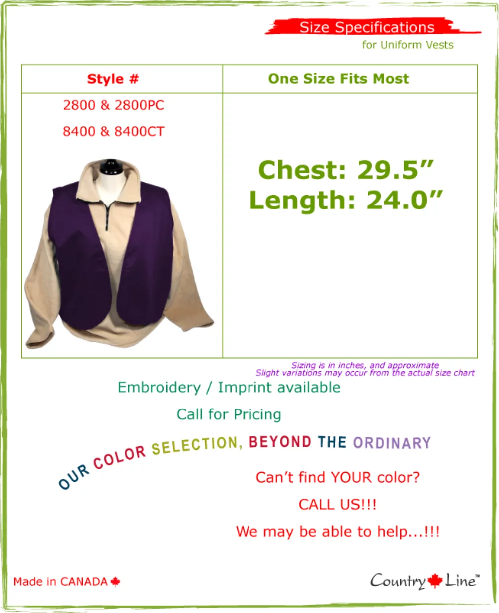 Canadian Made Premium water repellent Vests