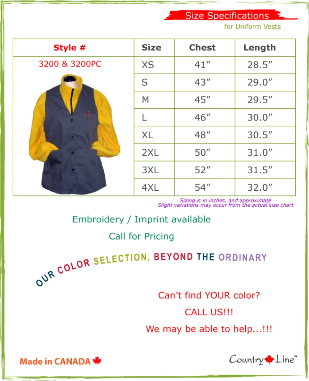 Vestes longues unisexes de qualité supérieure fabriquées au Canada.