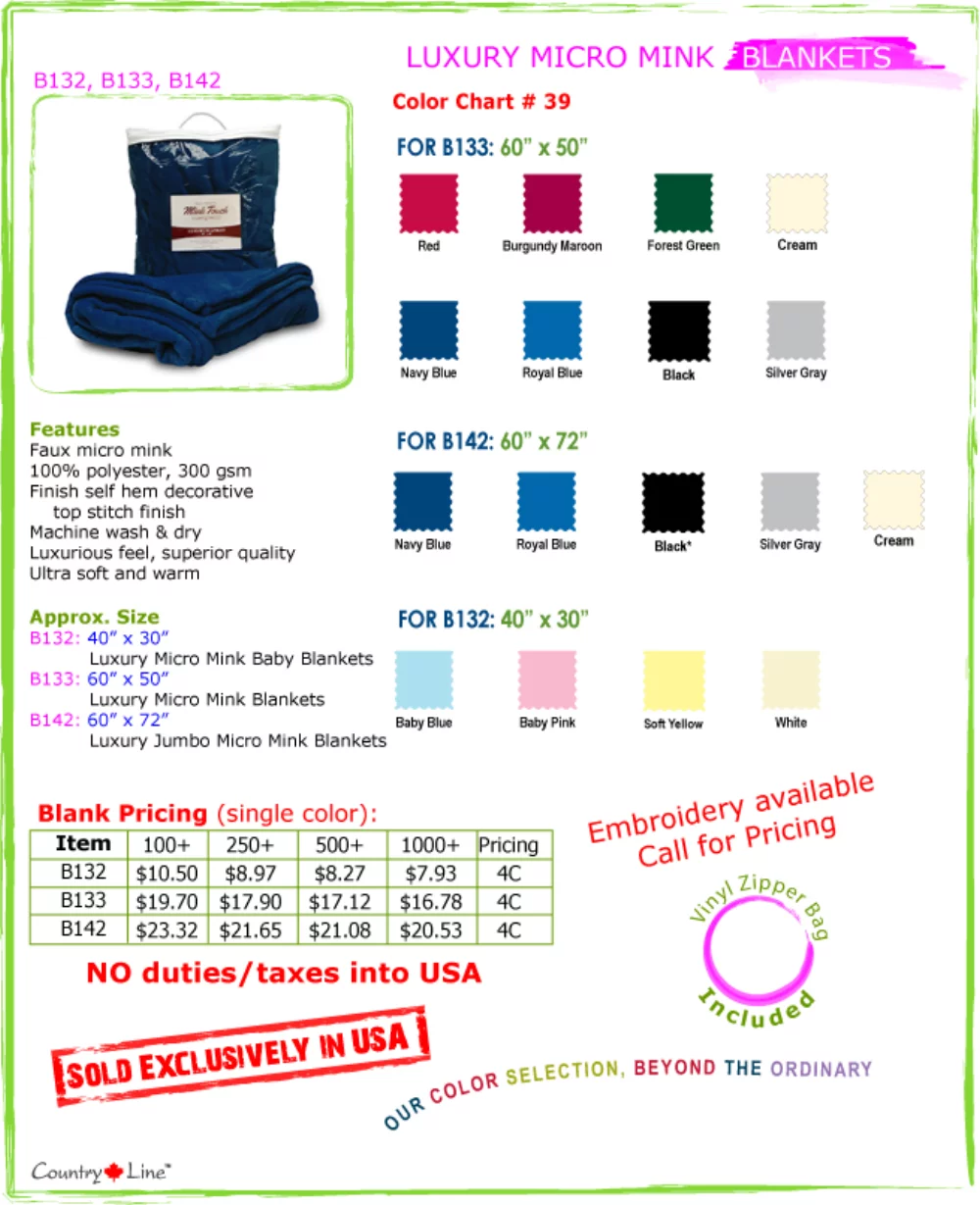 Couvertures en micro-mink de luxe