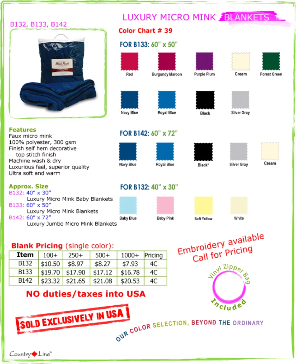 Luxury Oversize MICRO MINK Fleece Blankets