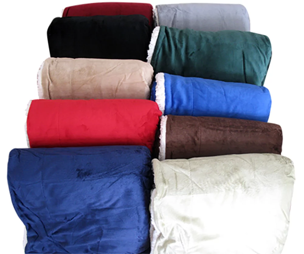 Couvertures en micro-mink de luxe en polaire sherpa