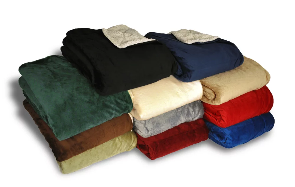 Deluxe Frosted Sherpa Fleece Blankets