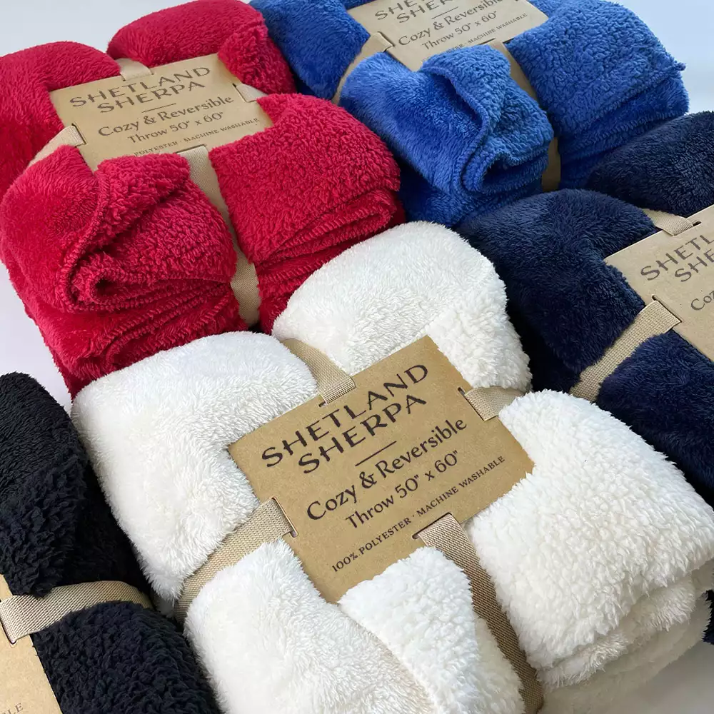 Couvertures de luxe en polaire Sherpa Shetland