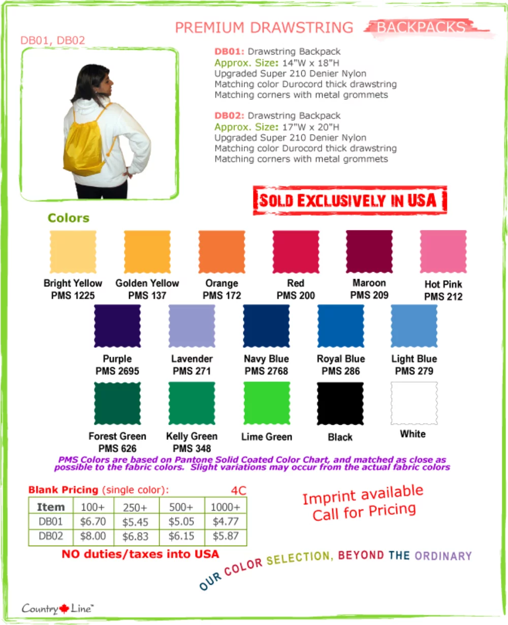 Deluxe Large Drawstring backback