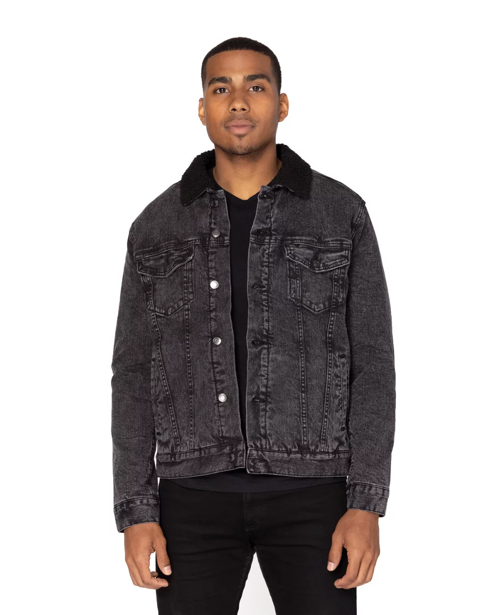 THREADFAST Unisex Sherpa-Lined Denim Jacket