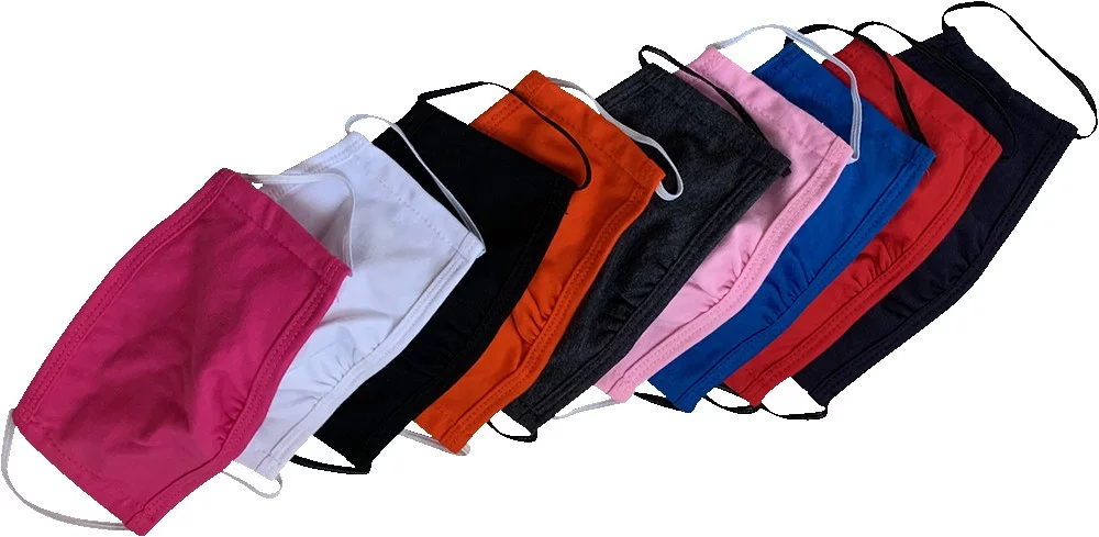 Masques en coton biologique pour jeunes fabriqués au Canada, avec boucles élastiques.