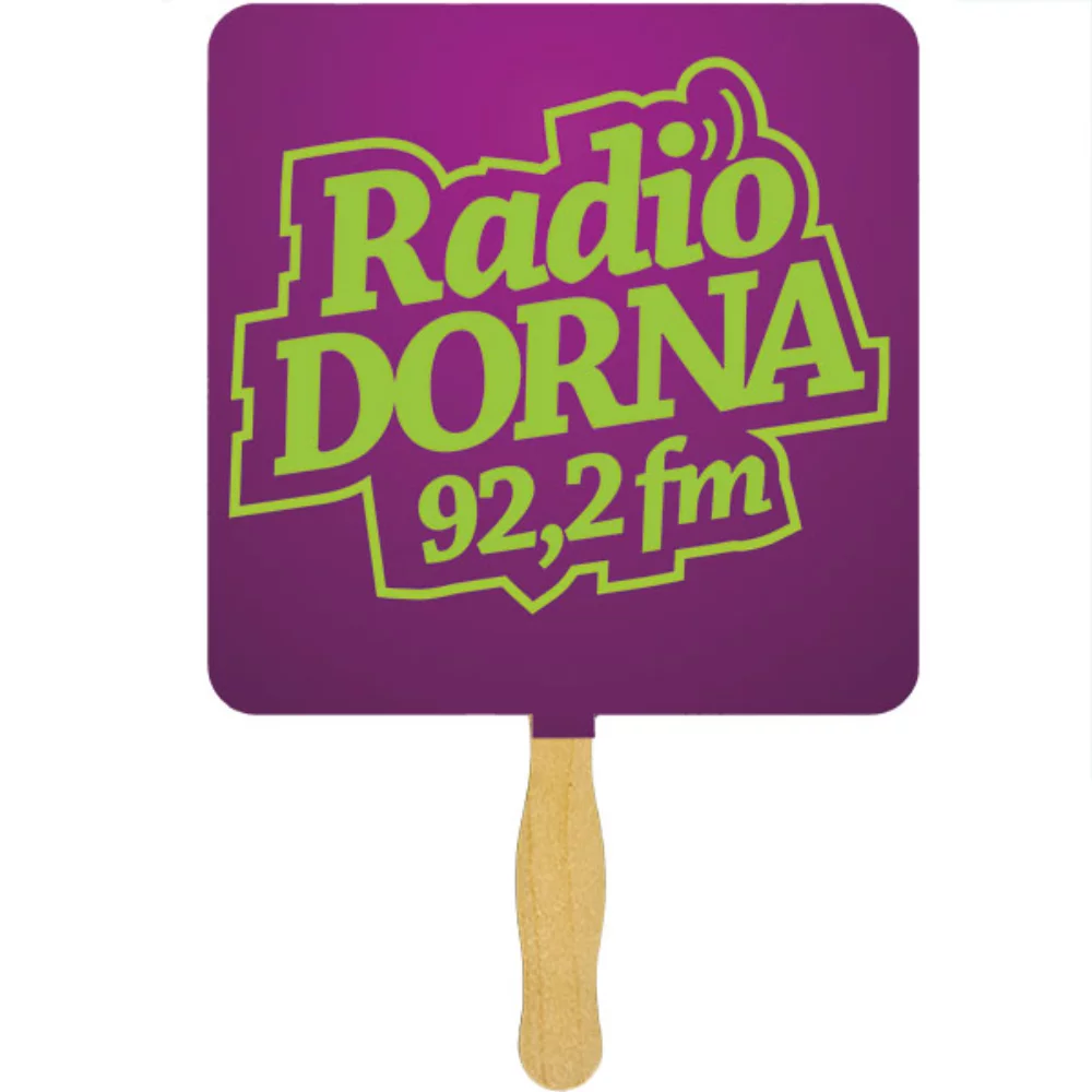 Éventail carré collé (1 côté / impression en quadrichromie)