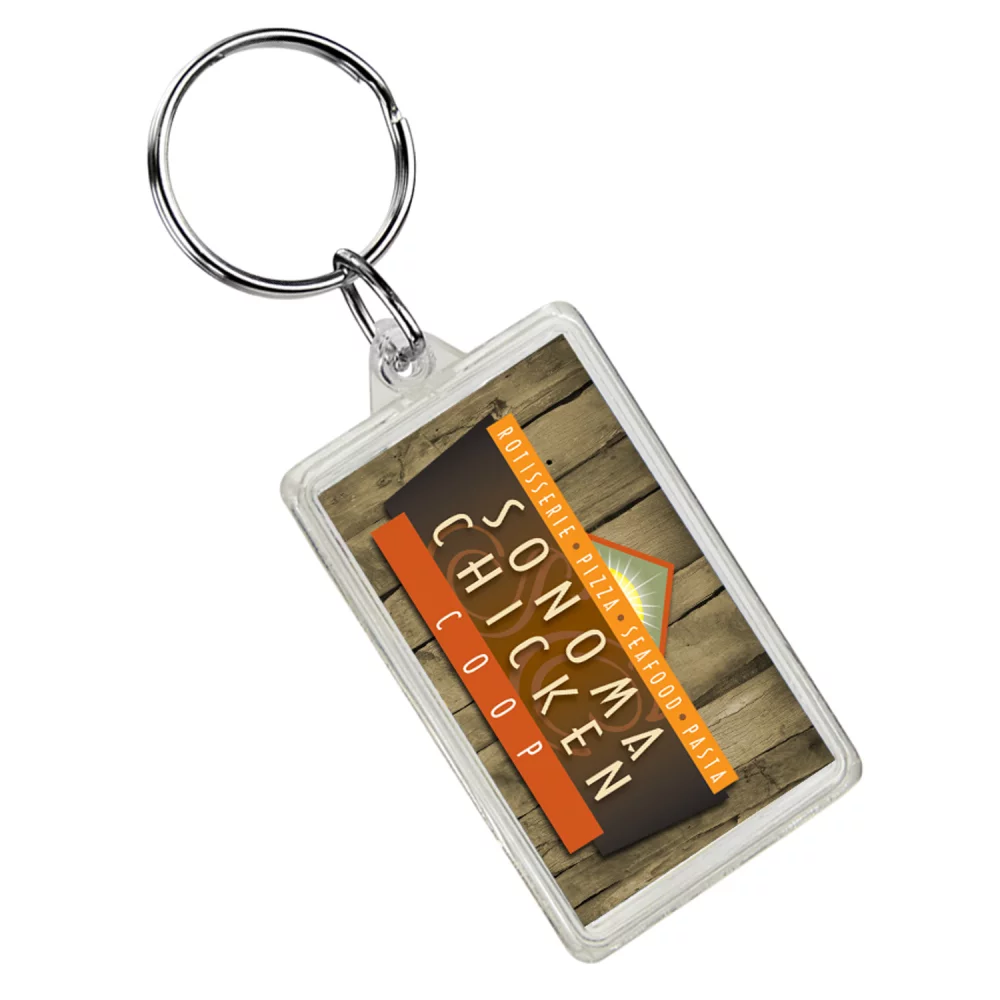 Porte-clés rectangulaire en cristal