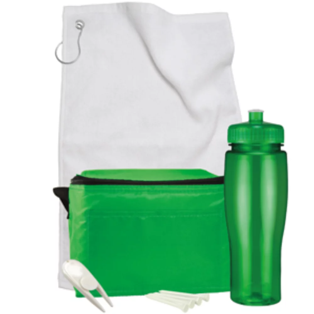 Contour Bottle Golf Gift Set w/ 24 Oz. Drink Bottle & 6 Pack Cooler Bag